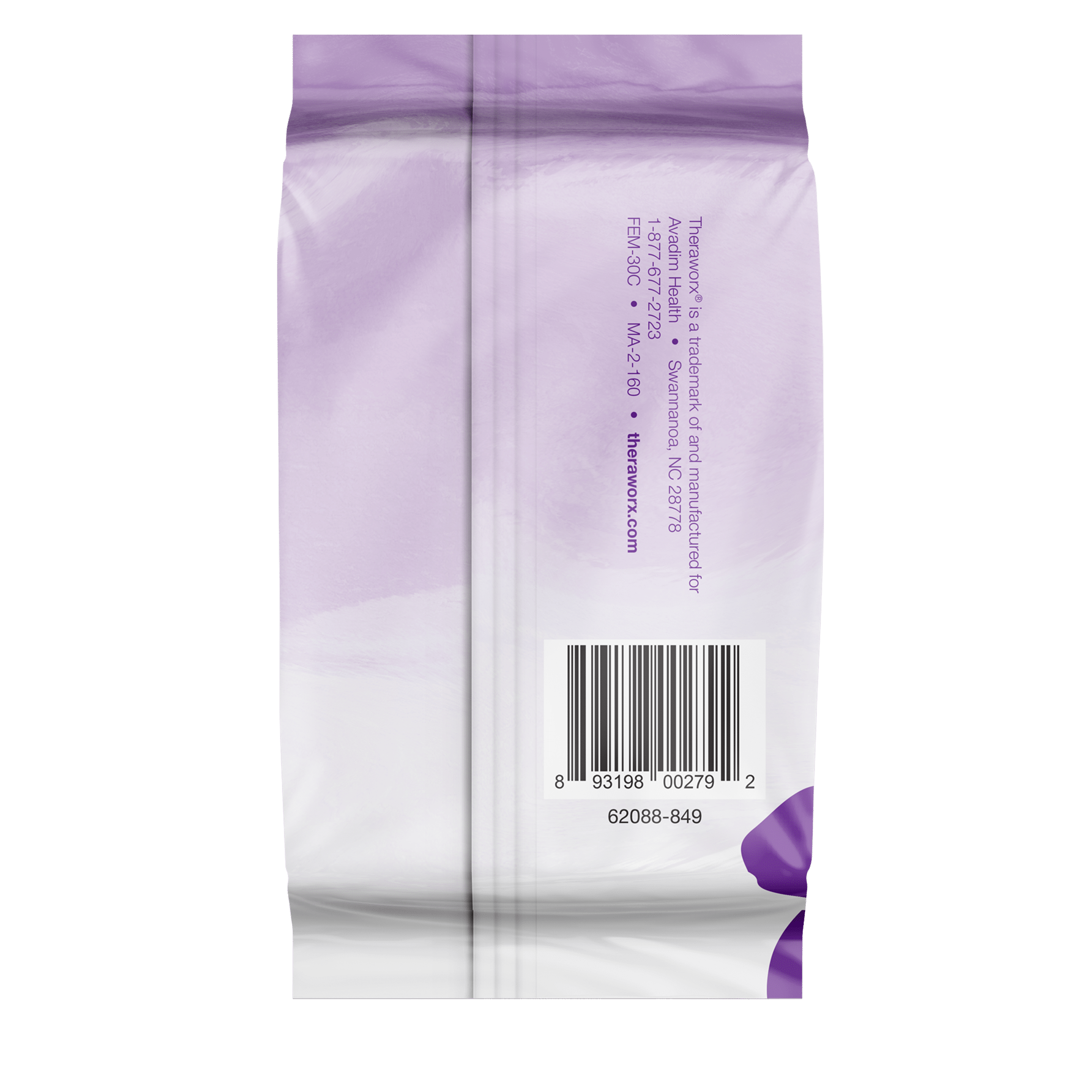 theraworx harmony 30 ct wipes back
