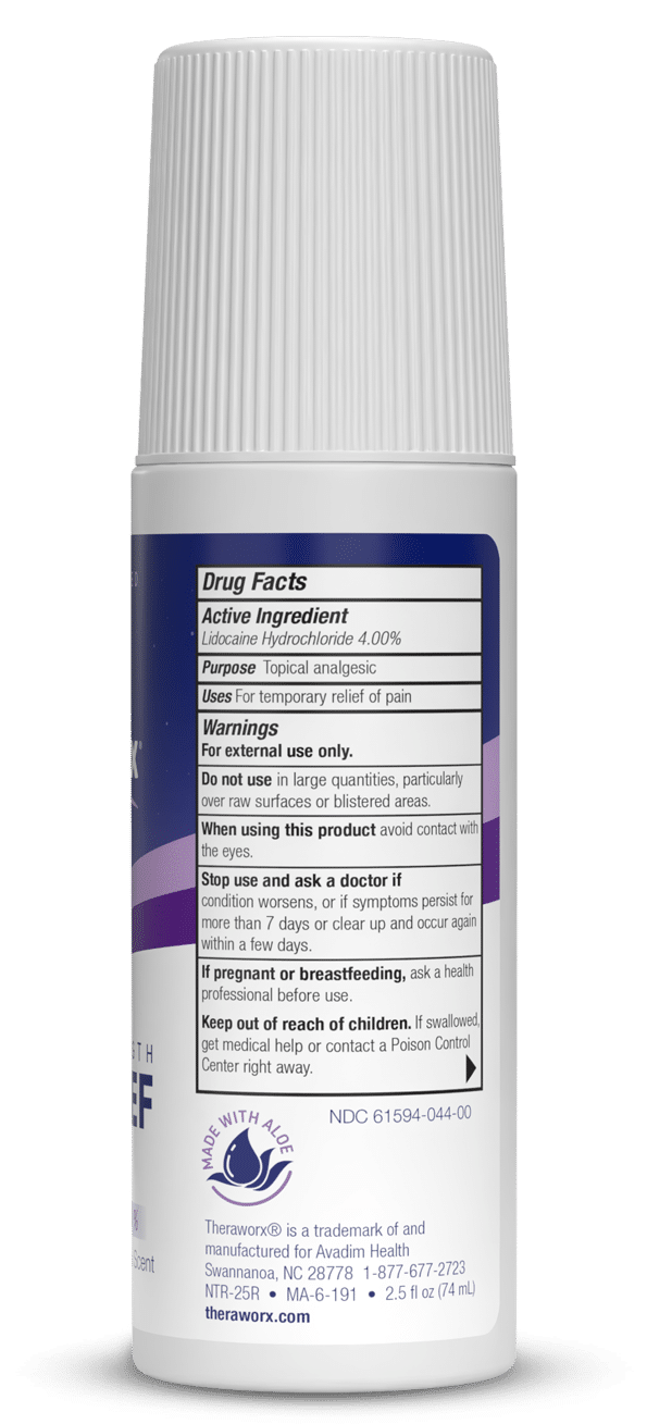 nighttime pain relief roll on with lidocaine